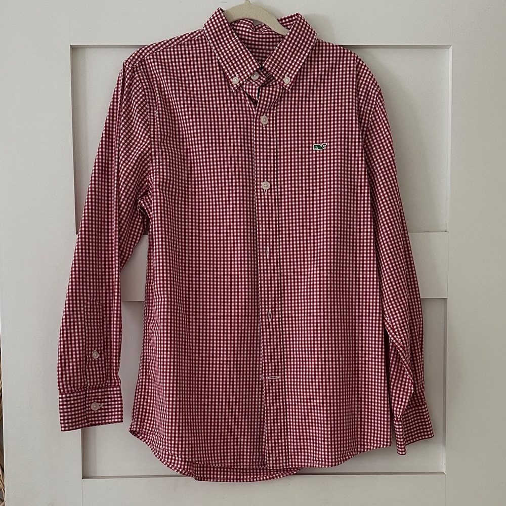 Vineyard Vines Red Checkered Button Down Shirt
